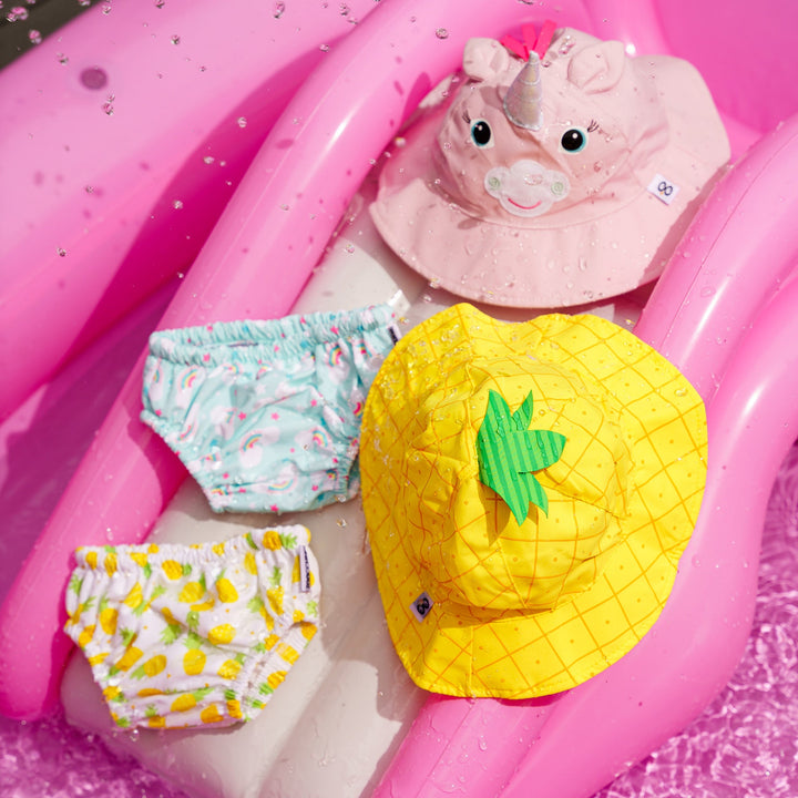 UPF50+ Baby Swim Diaper & Sun Hat Set - Alli the Alicorn