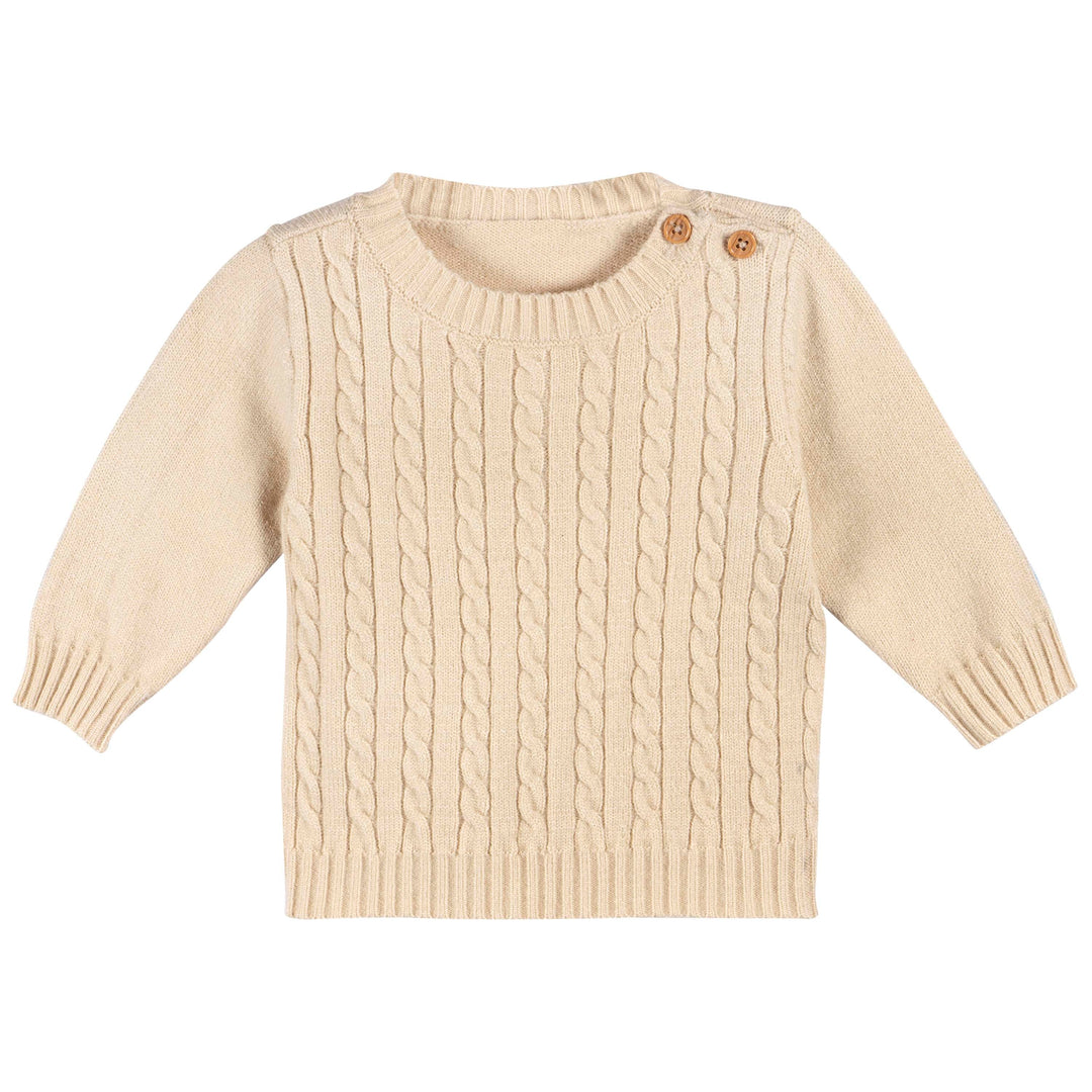 Just Born by Gerber Baby Neutral 2-Piece Sweater Knit Set - TAN