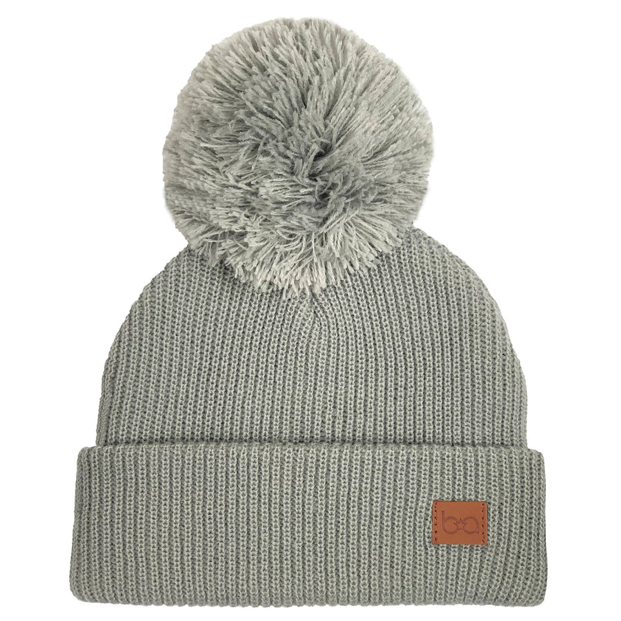 d - Babyfied Apparel - PomPom Toque - Light Grey - 6-24m Babyfied Apparel - PomPom Toque - Light Grey 628634066232