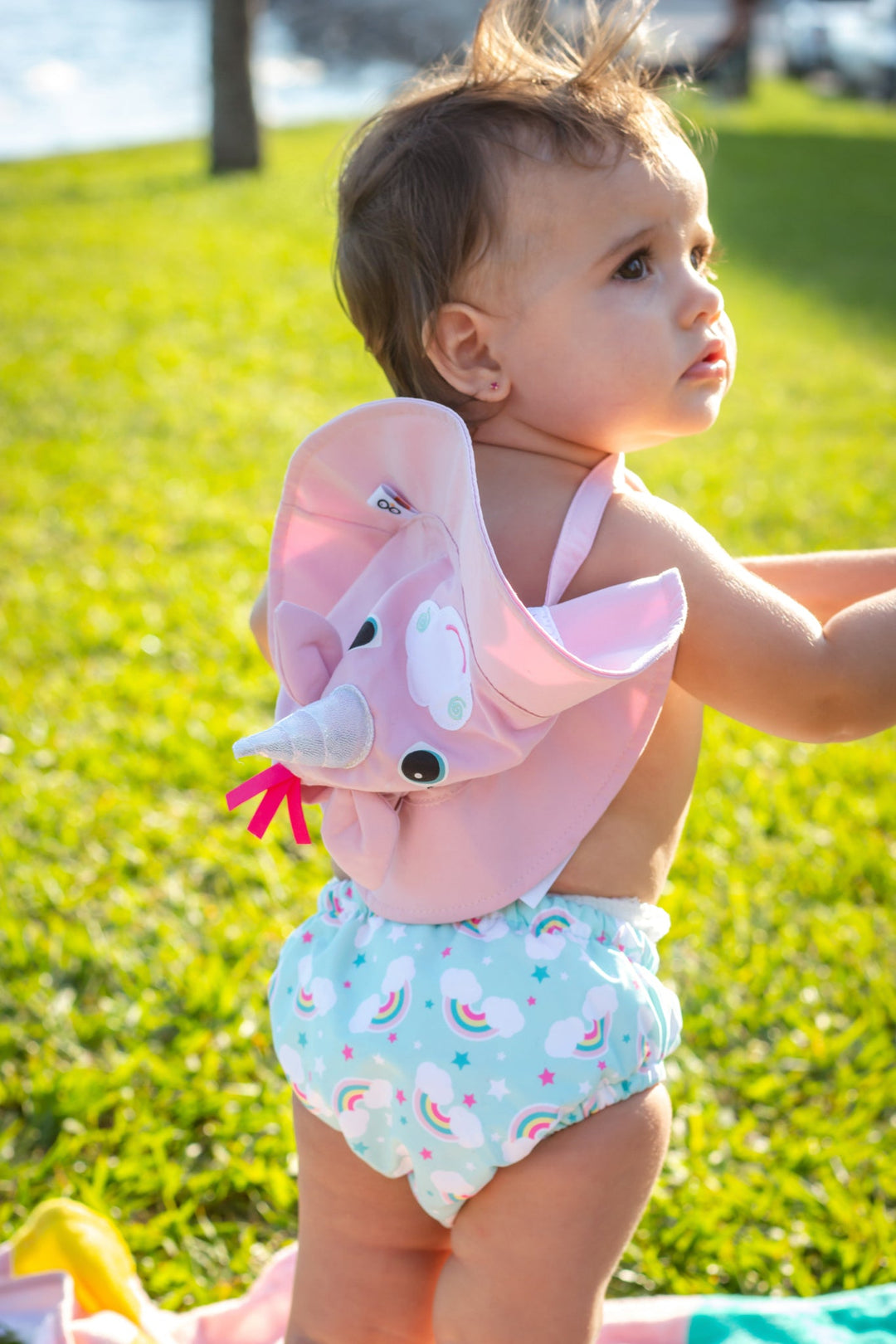 UPF50+ Baby Swim Diaper & Sun Hat Set - Alli the Alicorn