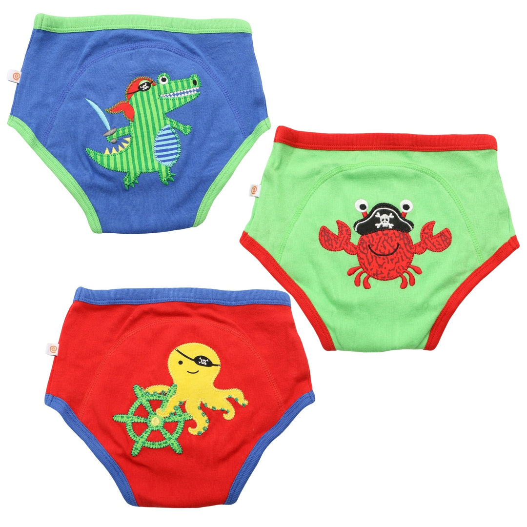 d-ZOOCCHINI-Org Ctn 3PC Potty Training Set Pirate Pals 3T-4T Organic Cotton 3 Piece Potty Training Pants - Pirate Pals 810608032248