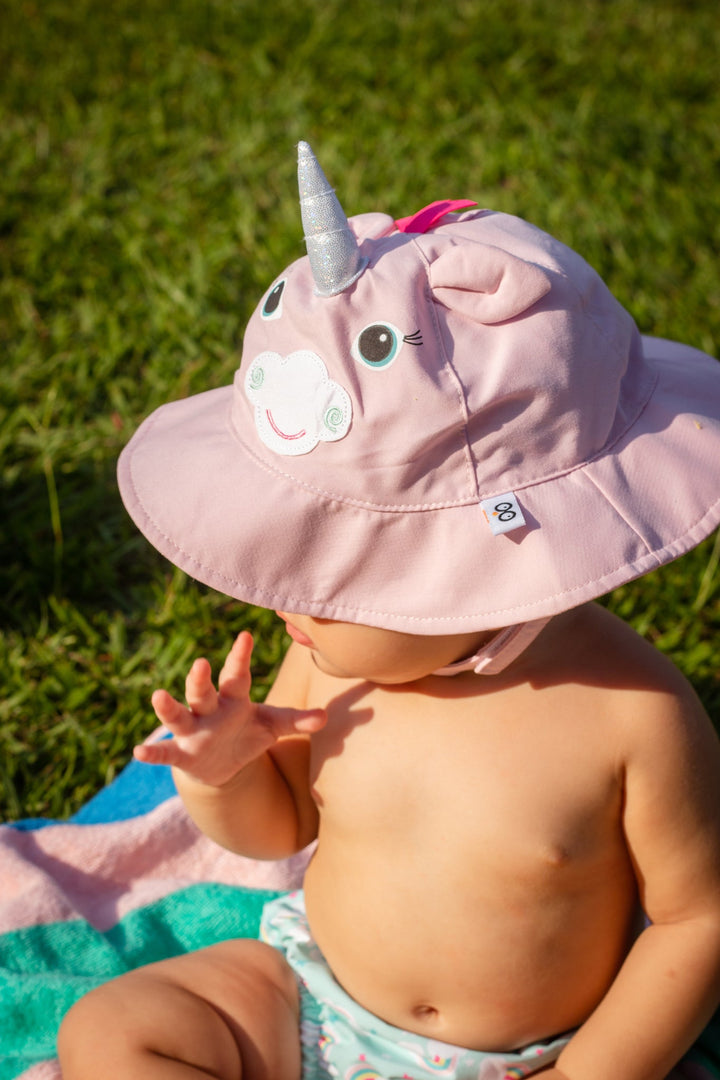 UPF50+ Baby Swim Diaper & Sun Hat Set - Alli the Alicorn