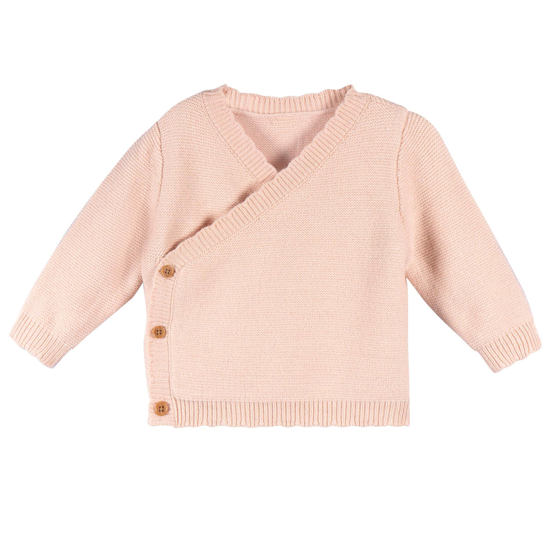 Just Born by Gerber Baby Girl 2-Piece Scalloped Sweater - PINK