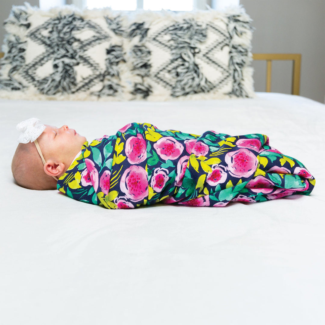 Kaffle Swaddle Blanket - Painted Peony