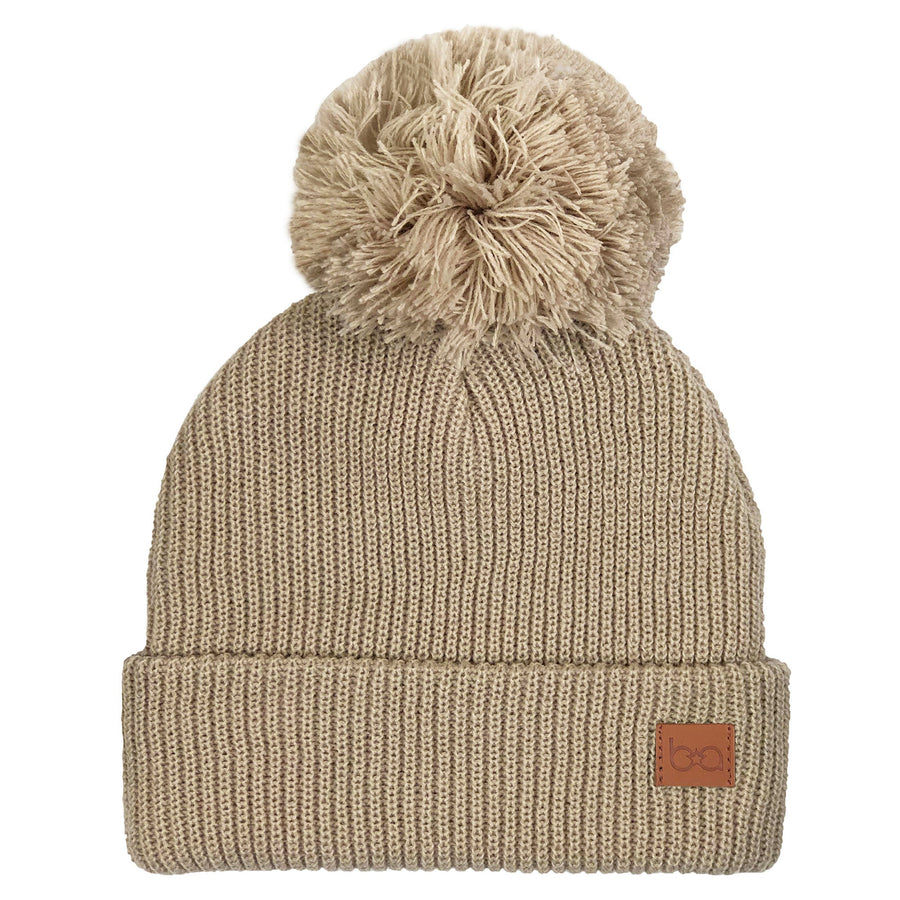 d - Babyfied Apparel - PomPom Toque - Beige - 6-24m Babyfied Apparel - PomPom Toque - Beige 628634066294