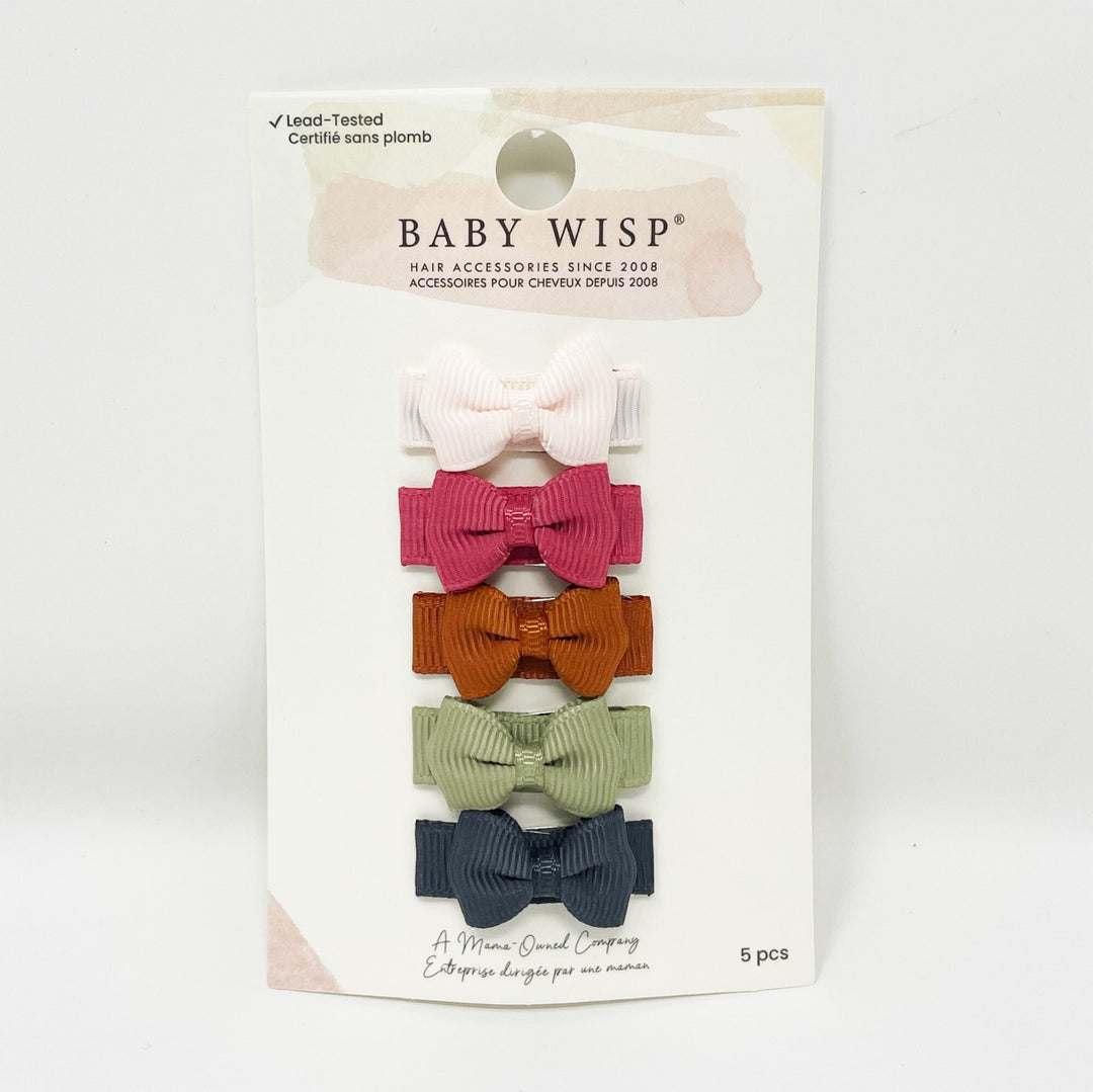 Baby Wisp - Tuxedo Bow Snap Clip 5pk