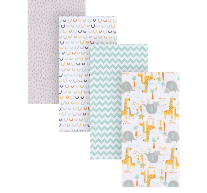 Flannel Receiving Blanket - 4pk