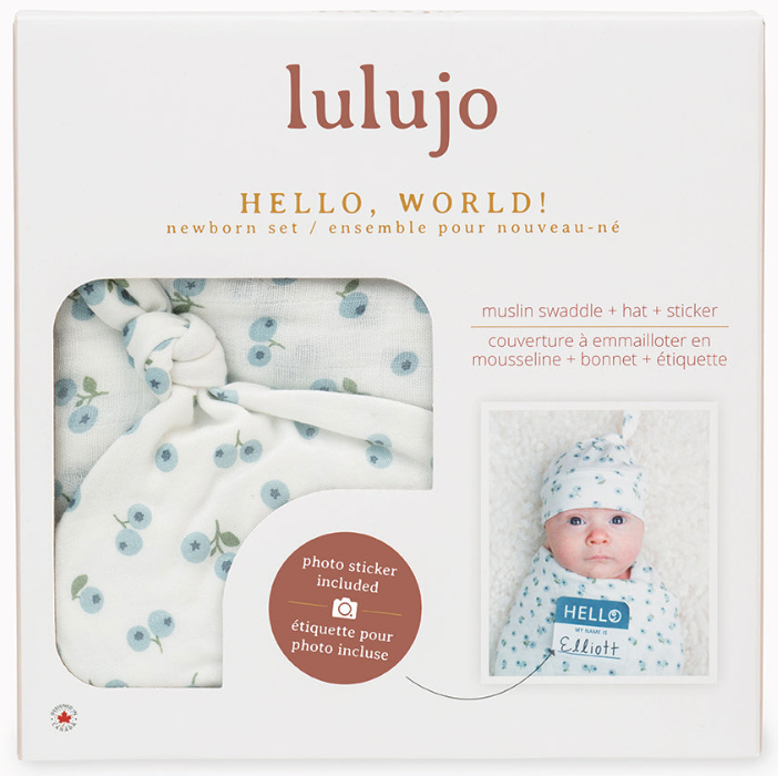 Hello World Blanket & Knotted Hat Set