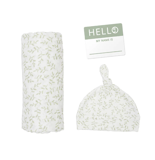 Hello World Blanket & Knotted Hat Set