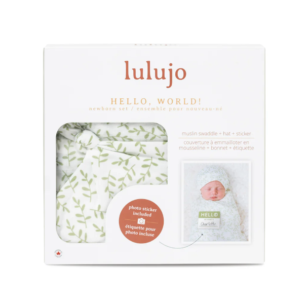 Hello World Blanket & Knotted Hat Set