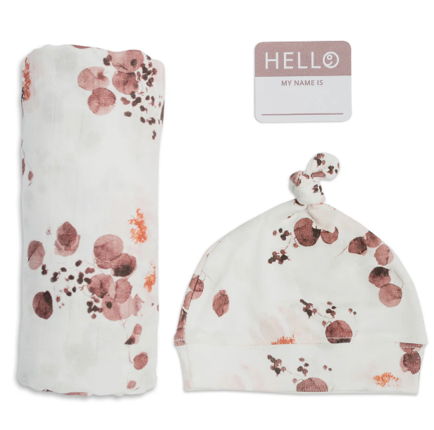 Hello World Blanket & Knotted Hat Set