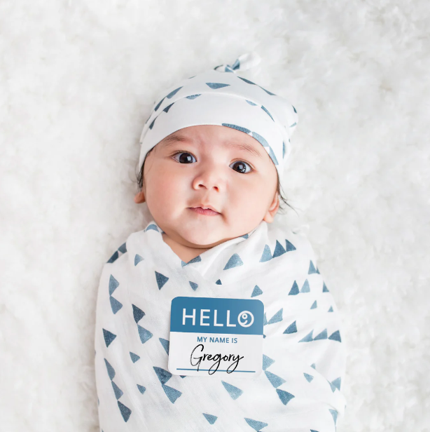 Hello World Blanket & Knotted Hat Set