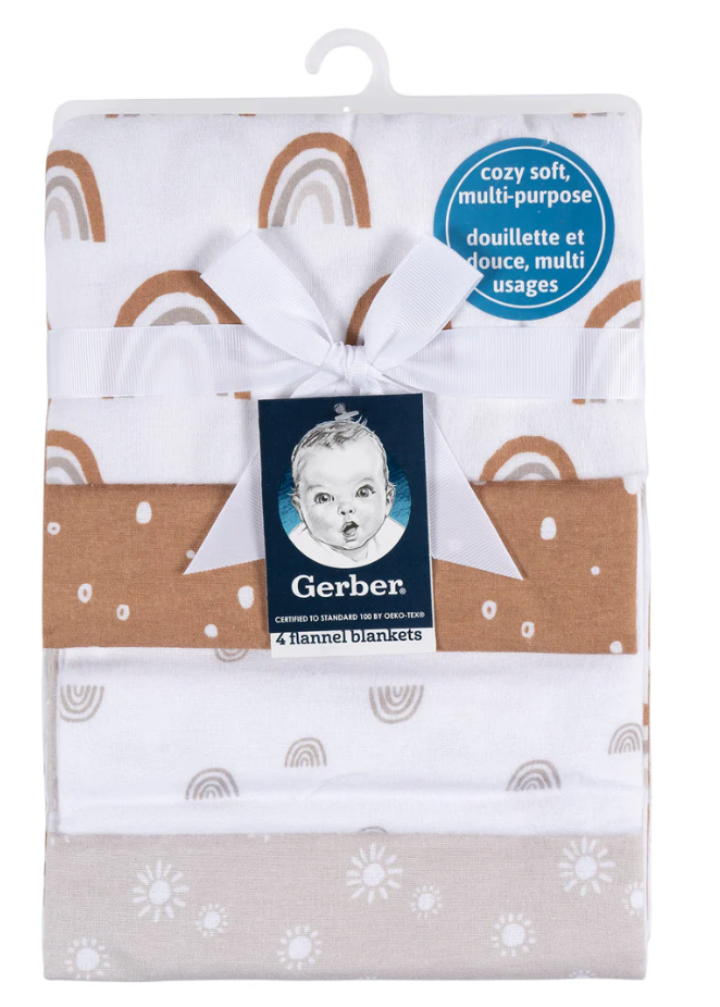 Flannel Receiving Blanket - 4pk