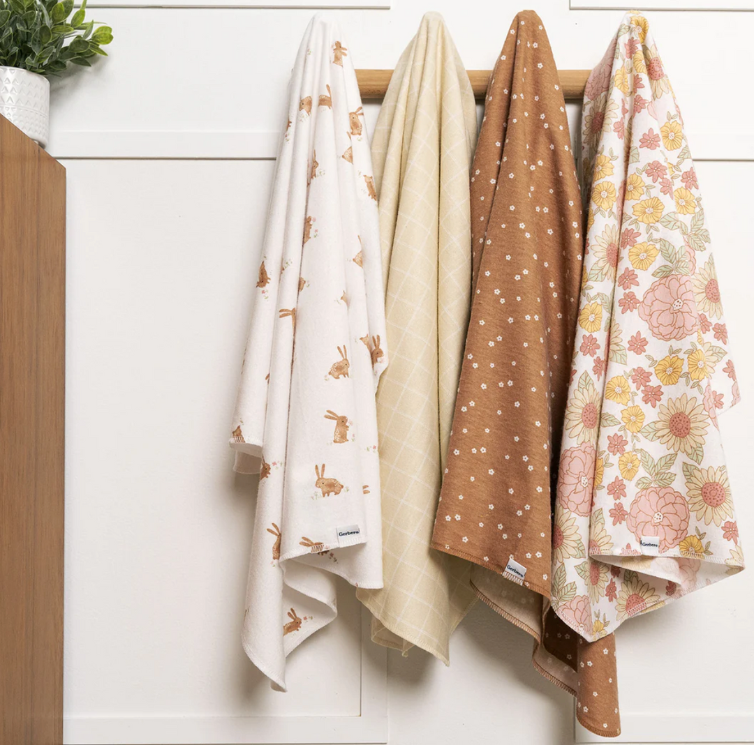 Flannel Receiving Blanket - 4pk