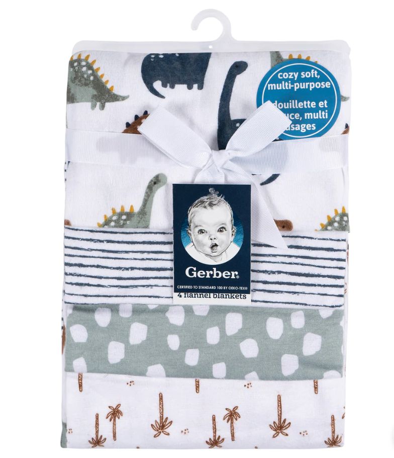 Flannel Receiving Blanket - 4pk
