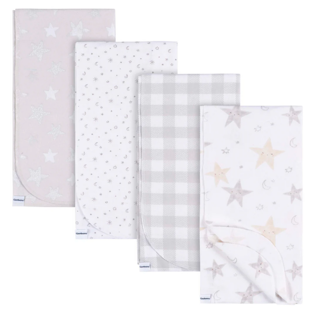 Flannel Receiving Blanket - 4pk