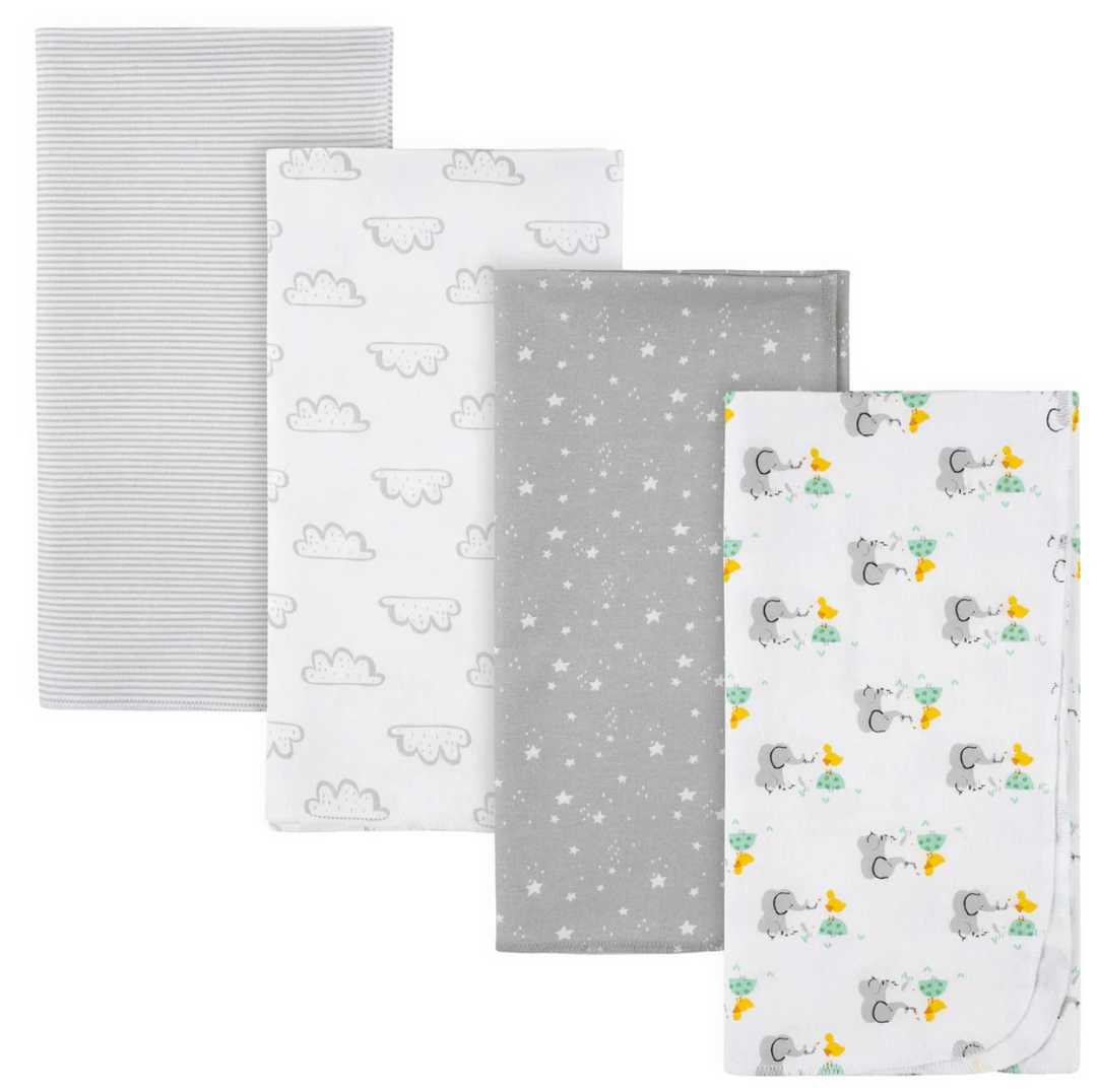 Flannel Receiving Blanket - 4pk