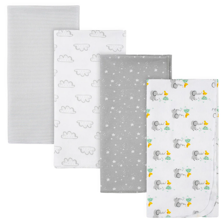 Flannel Receiving Blanket - 4pk