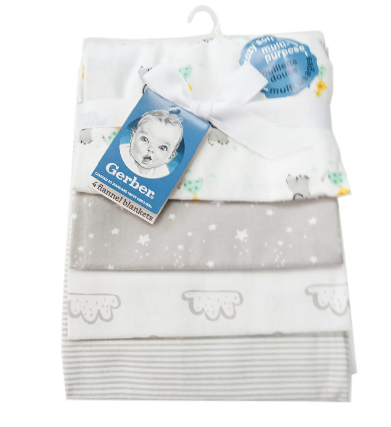 Flannel Receiving Blanket - 4pk