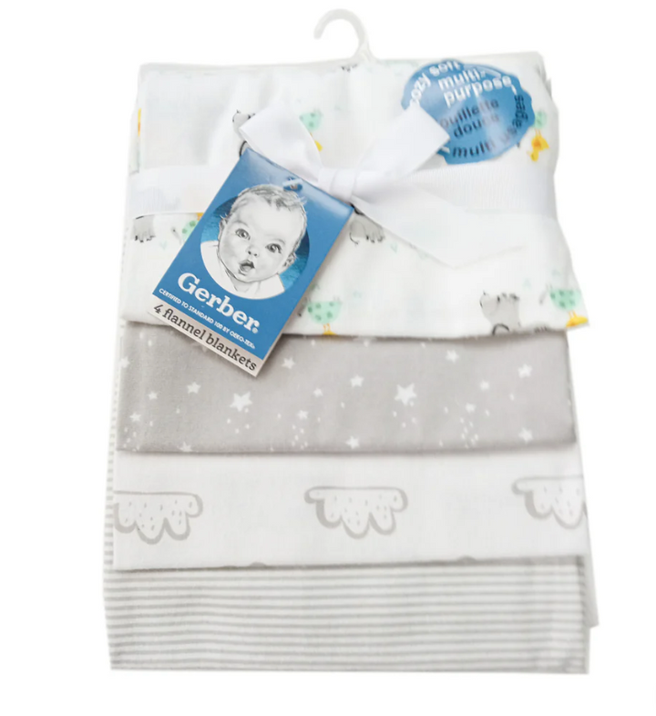 Flannel Receiving Blanket - 4pk