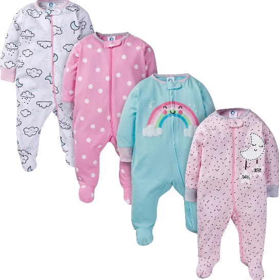 Gerber - Paquet de 4 Sleep 'N Play - Chat pour bébés filles