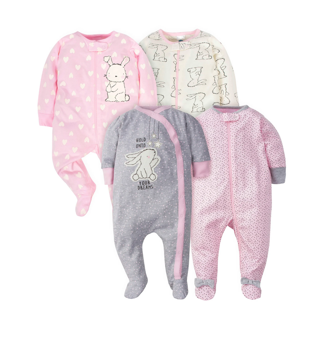 Gerber - Paquet de 4 Sleep 'N Play - Chat pour bébés filles
