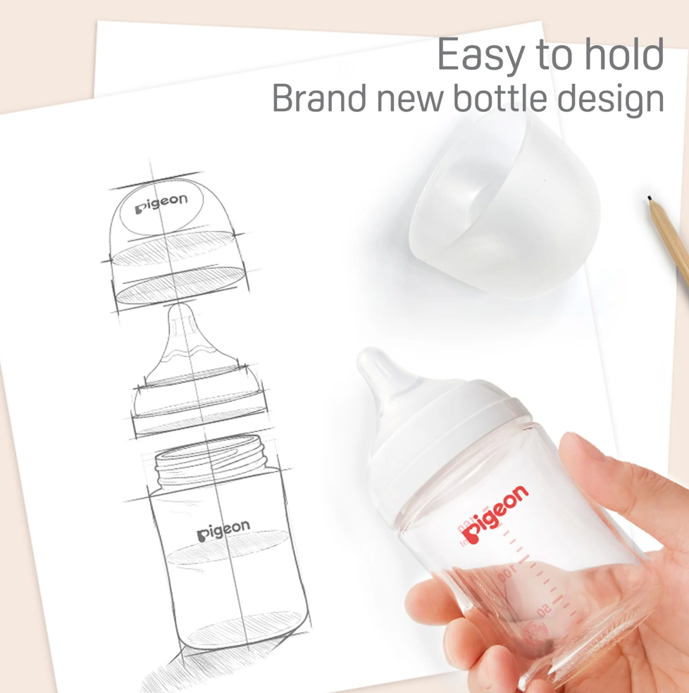 Glass Bottle with M Nipple (3M+) - 8 oz