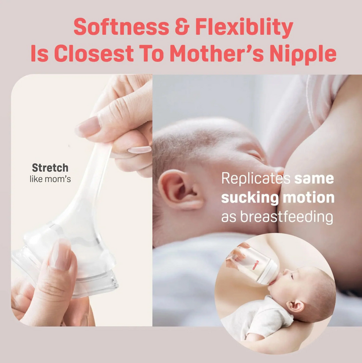 Glass Bottle with M Nipple (3M+) - 8 oz