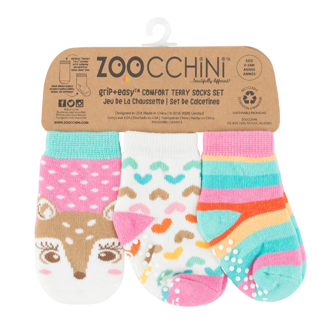 ZOOCCHINI - 3 paires de chaussettes confort en éponge 0-24M