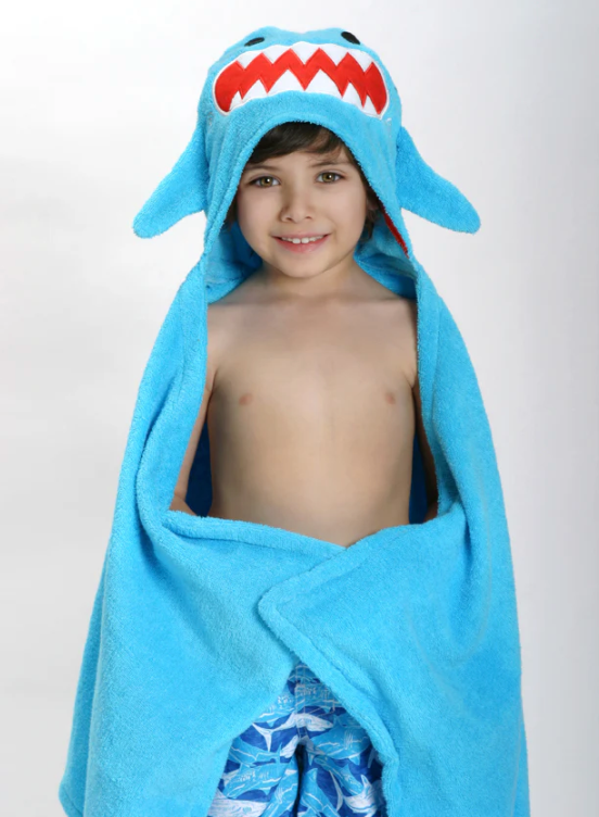 ZOOCCHINI - Serviette de bain à capuche en peluche éponge pour enfants 2 ans et plus