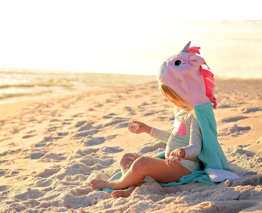 ZOOCCHINI - Serviette de bain à capuche en peluche éponge pour enfants 2 ans et plus