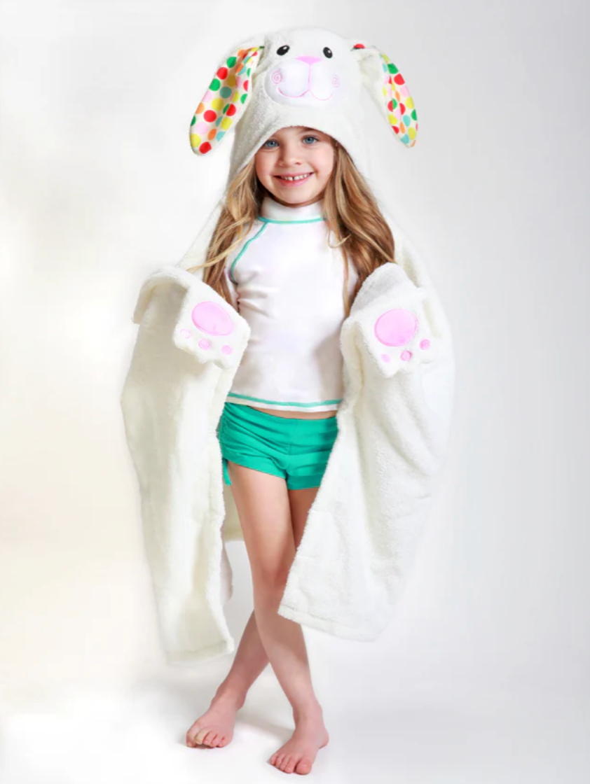 ZOOCCHINI - Serviette de bain à capuche en peluche éponge pour enfants 2 ans et plus