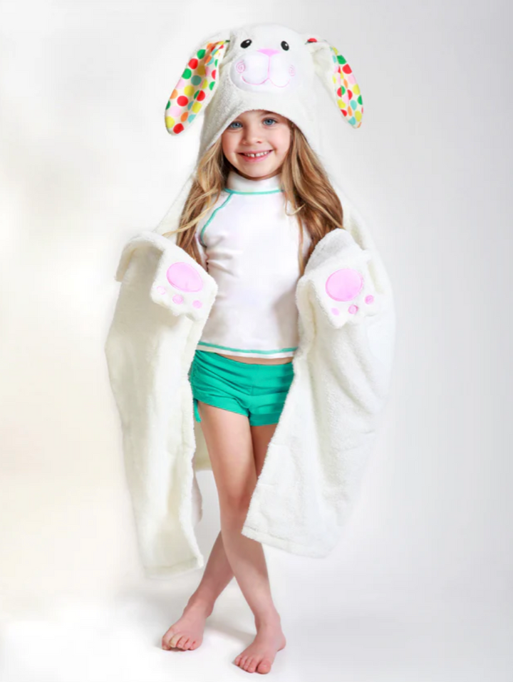 ZOOCCHINI - Serviette de bain à capuche en peluche éponge pour enfants 2 ans et plus