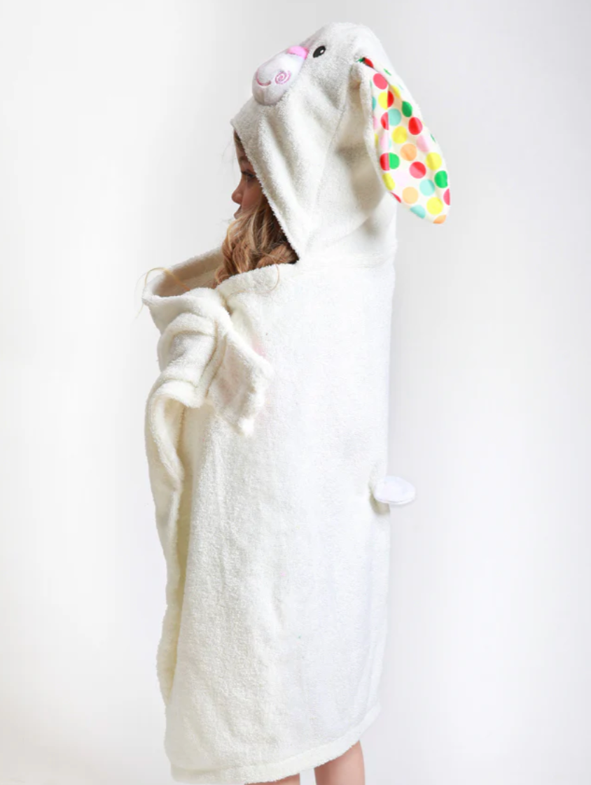 ZOOCCHINI - Serviette de bain à capuche en peluche éponge pour enfants 2 ans et plus