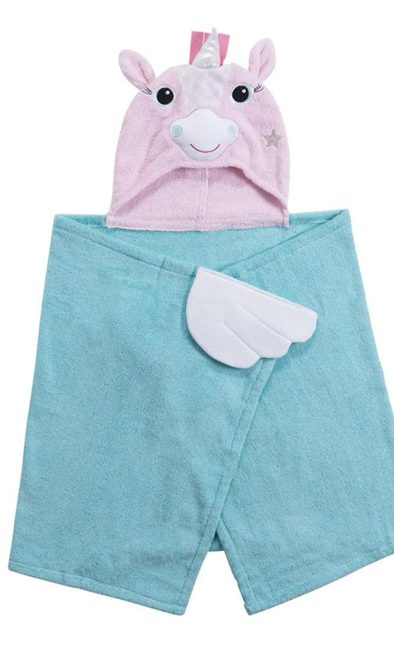 ZOOCCHINI - Serviette de bain à capuche en peluche éponge pour enfants 2 ans et plus