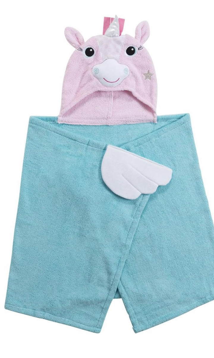 ZOOCCHINI - Serviette de bain à capuche en peluche éponge pour enfants 2 ans et plus