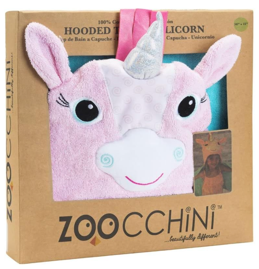 ZOOCCHINI - Serviette de bain à capuche en peluche éponge pour enfants 2 ans et plus
