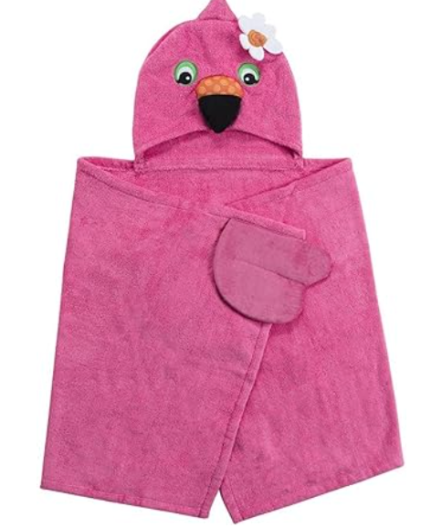 ZOOCCHINI - Serviette de bain à capuche en peluche éponge pour enfants 2 ans et plus
