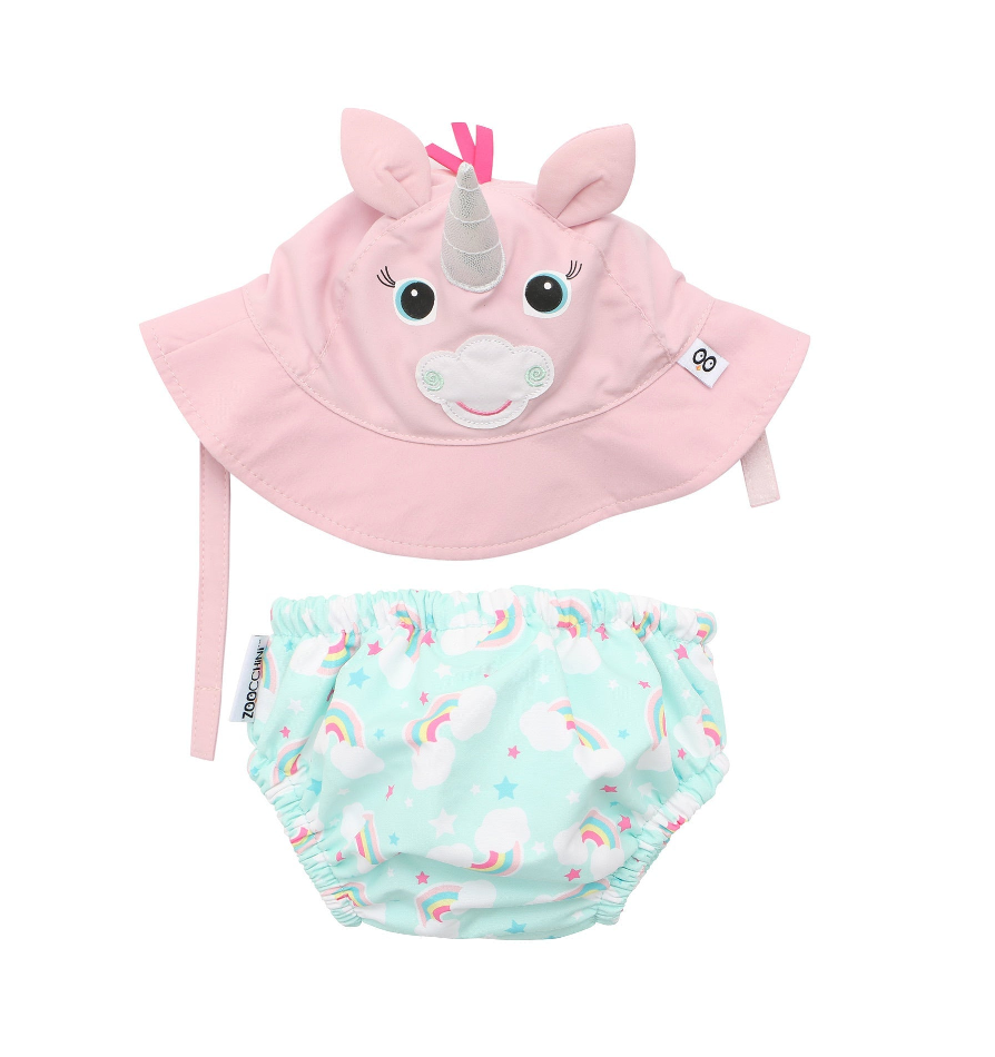 UPF50+ Swim Diaper + Sun Hat Set