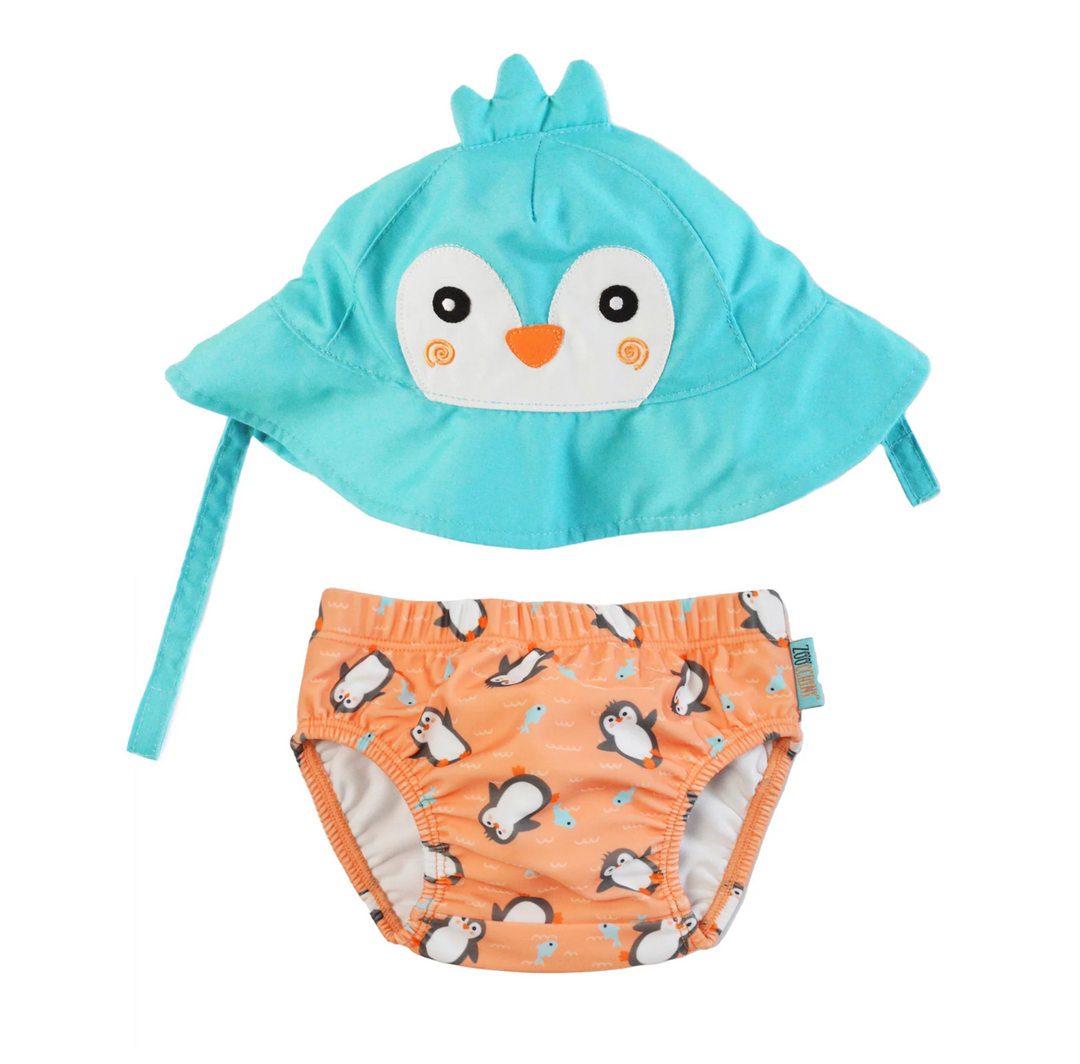 UPF50+ Swim Diaper + Sun Hat Set