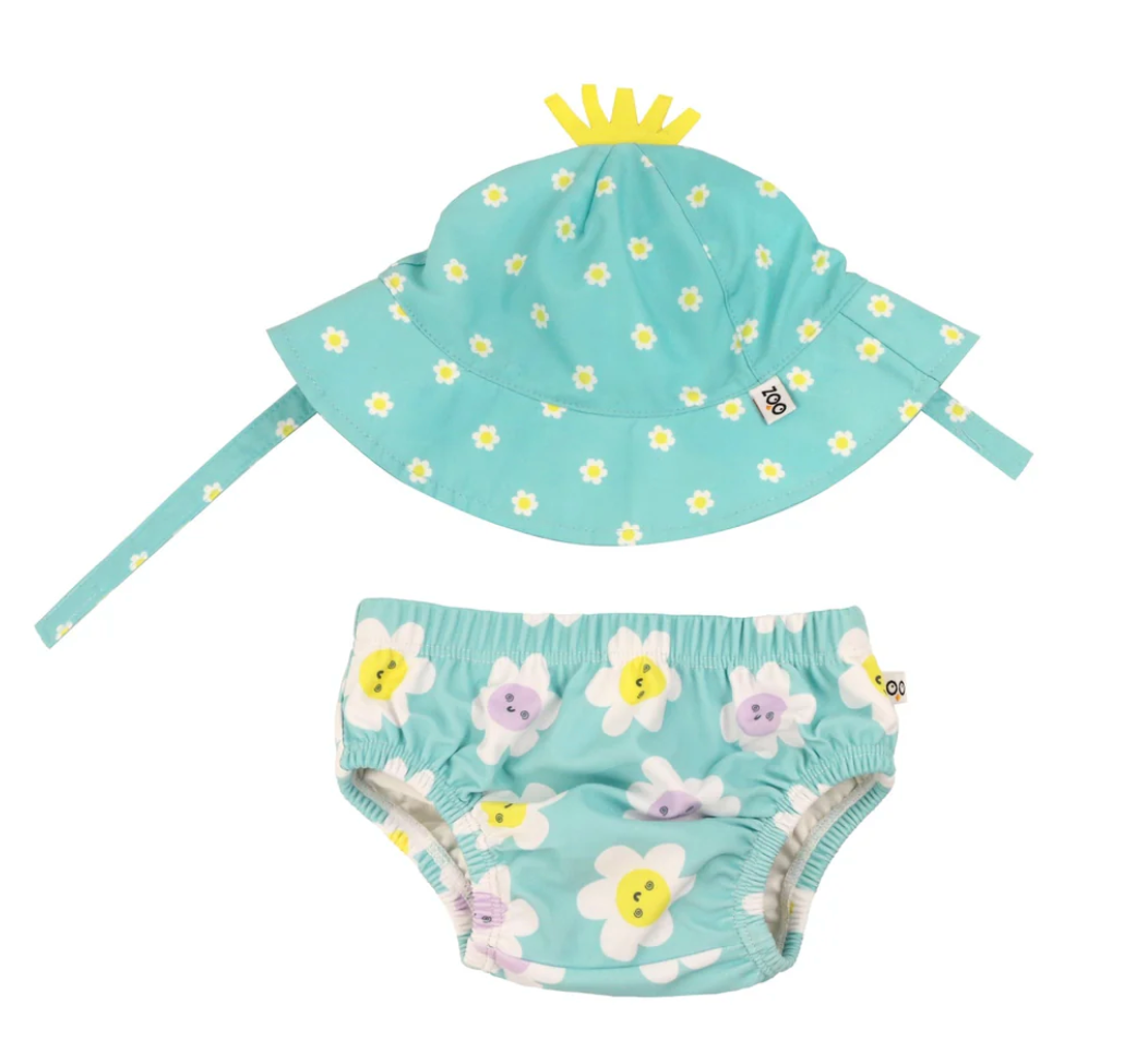 UPF50+ Swim Diaper + Sun Hat Set