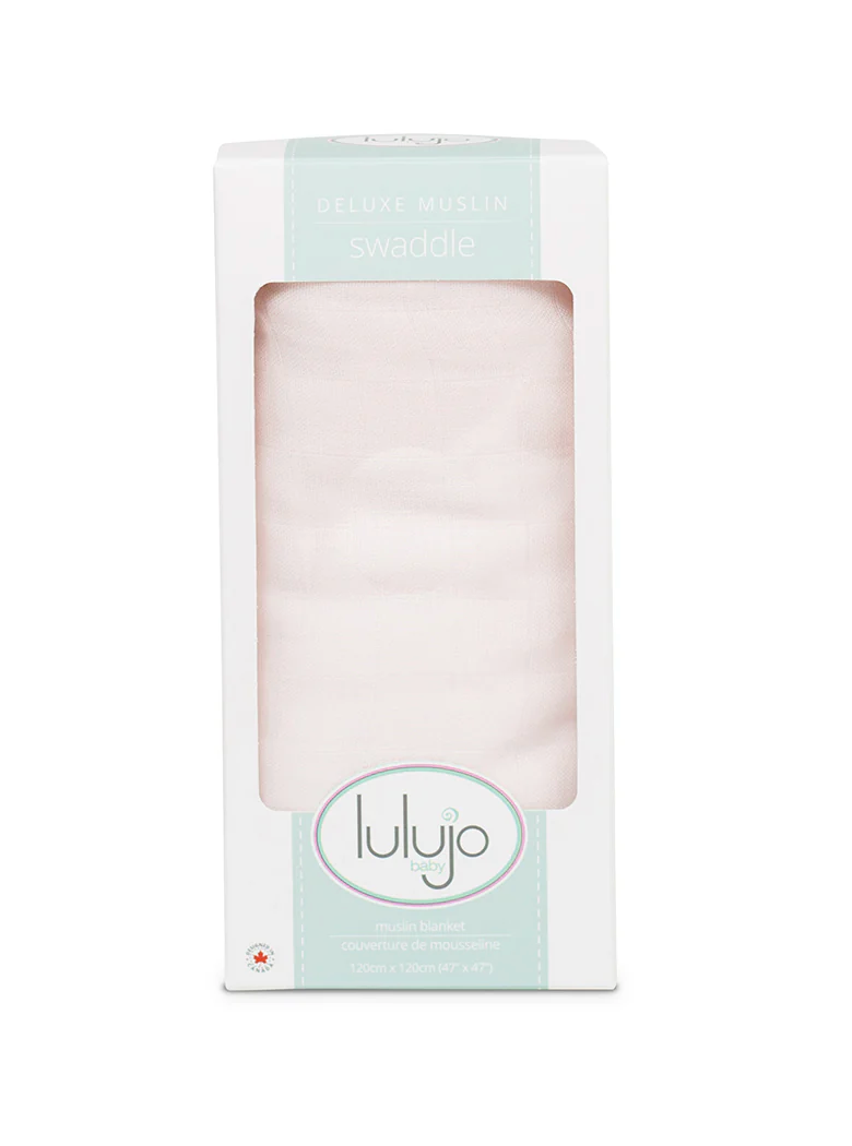 Lulujo - Couverture d'emmaillotage en coton de bambou - Rose