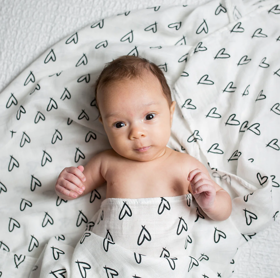 Lulujo - Couverture d'emmaillotage en coton de bambou - Rose