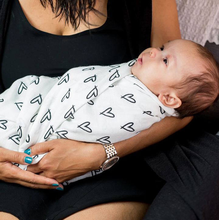 Lulujo - Couverture d'emmaillotage en coton de bambou - Rose