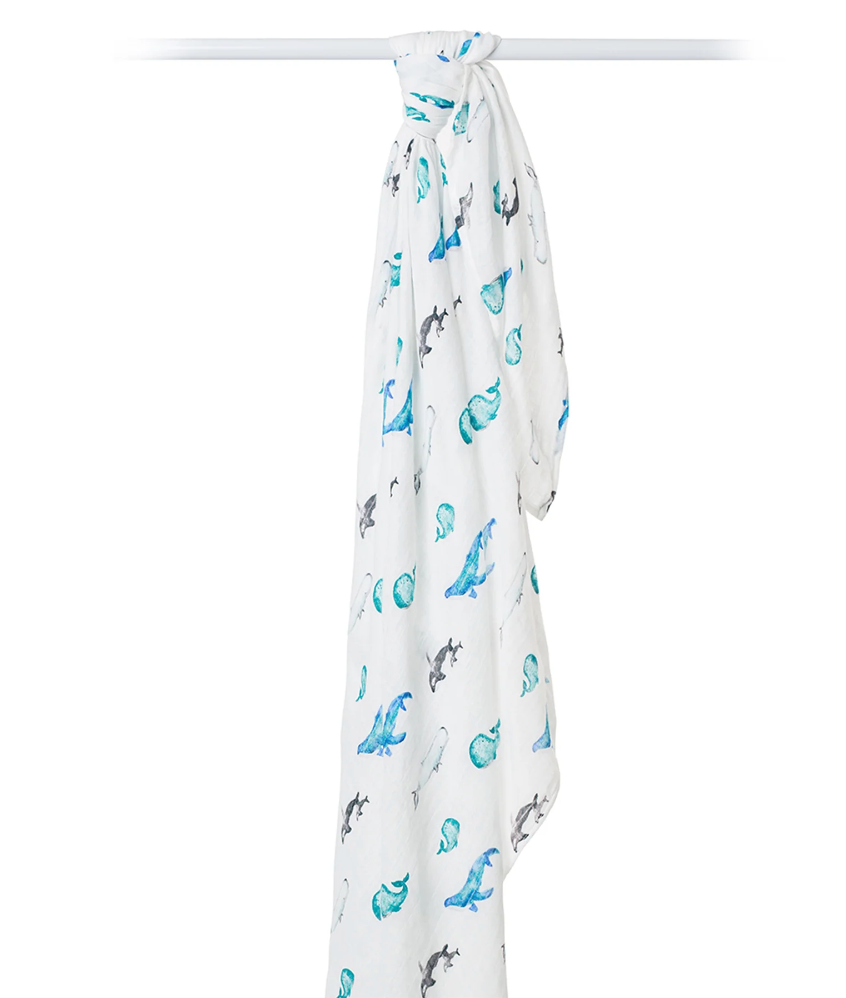 Lulujo - Couverture d'emmaillotage en coton de bambou - Rose