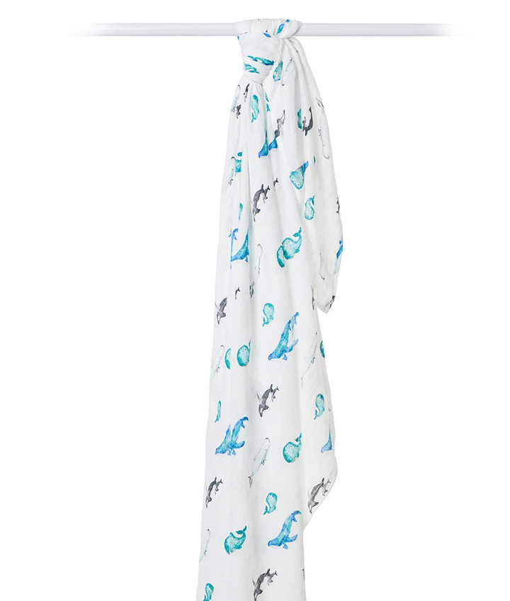 Lulujo - Couverture d'emmaillotage en coton de bambou - Rose