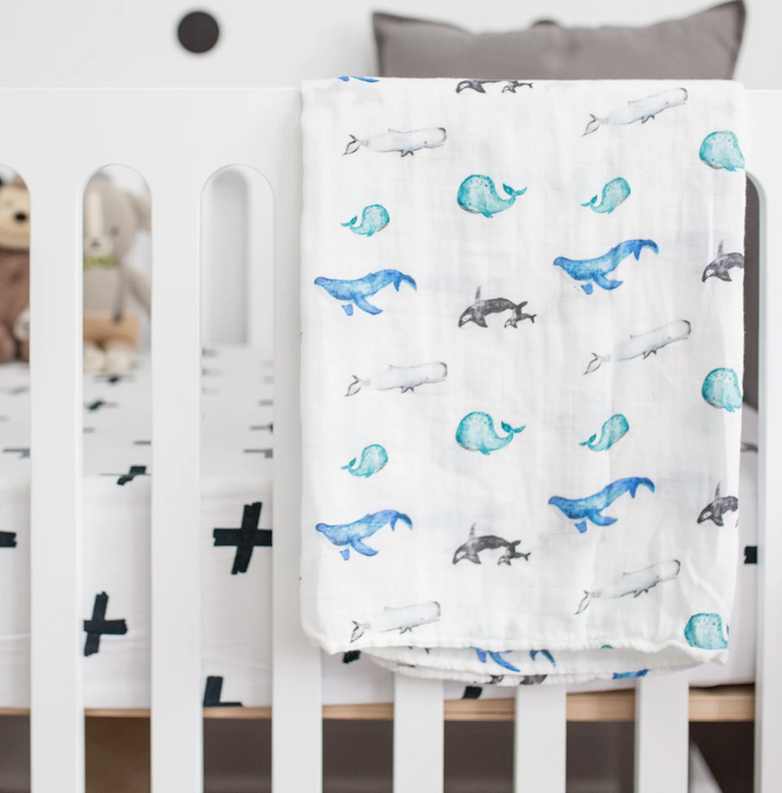 Lulujo - Couverture d'emmaillotage en coton de bambou - Rose