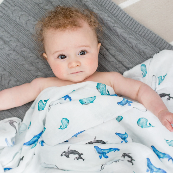 Lulujo - Couverture d'emmaillotage en coton de bambou - Rose