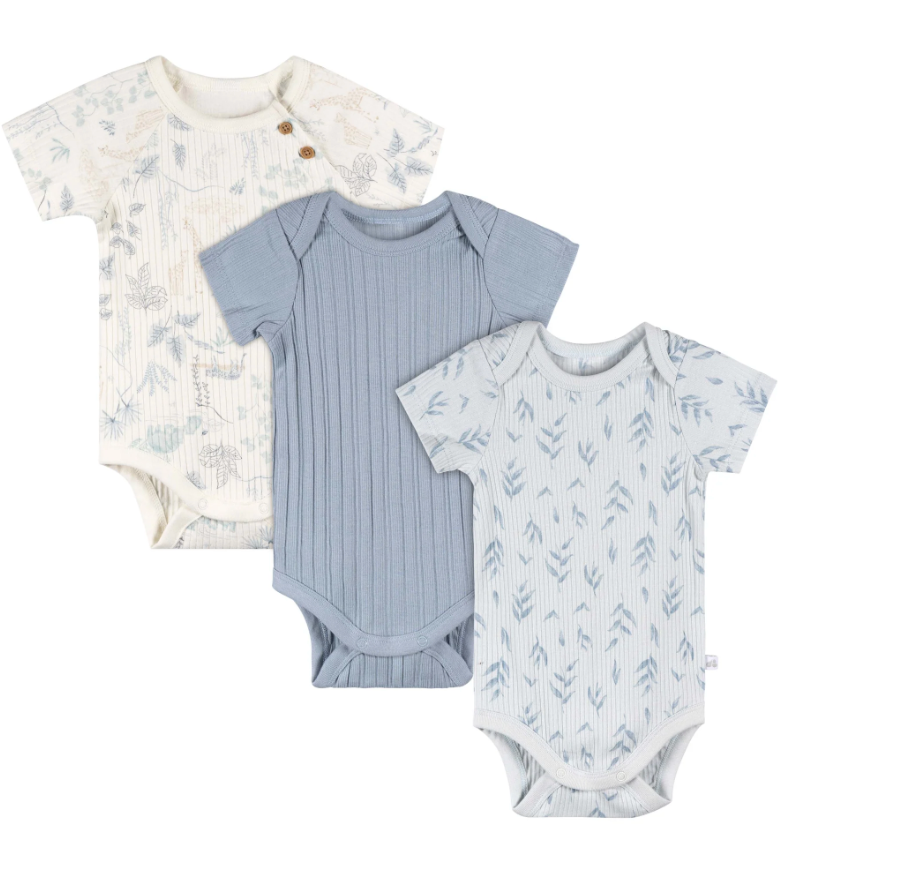 Short Sleeve Bodysuits - 3 Pack
