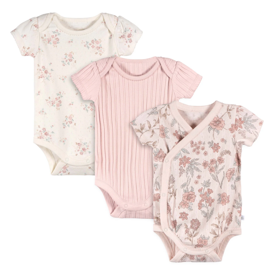 Short Sleeve Bodysuits - 3 Pack